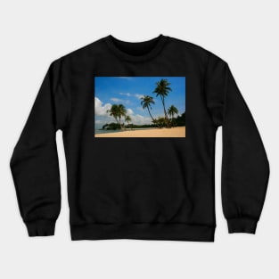 A Palm Covered Beach Crewneck Sweatshirt